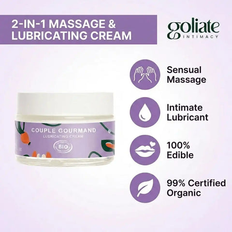 GOLIATE Organic Cream/Gel | The Gourmet Couple | Lubricate | Massage | Play | Lick | Devour for Two | 50 ml