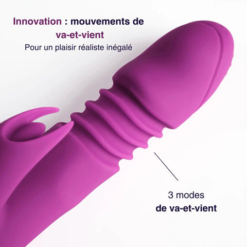 Milo heated telescopic rabbit vibrator, side view